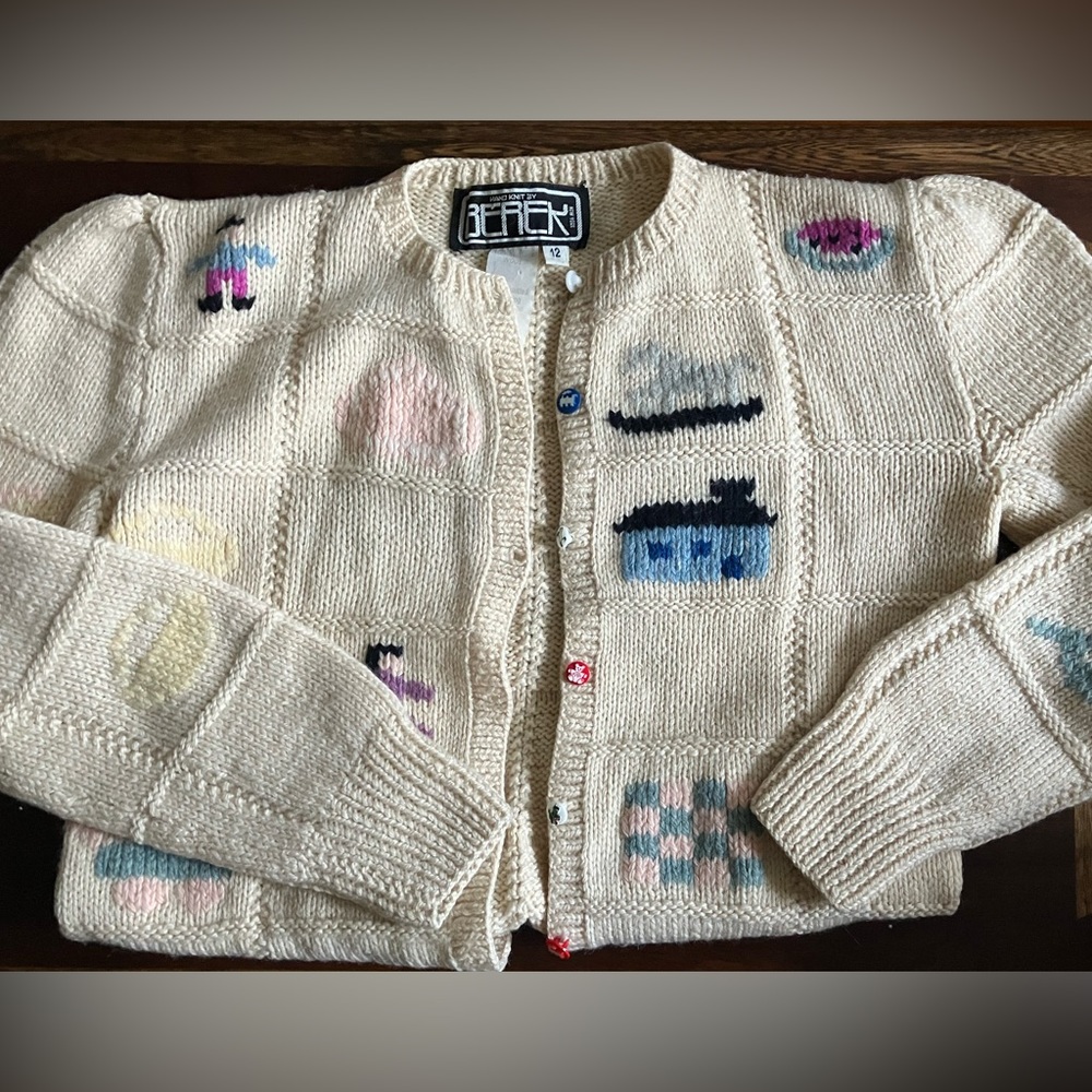 Vintage hand knit by BEREK New York kids cardigan